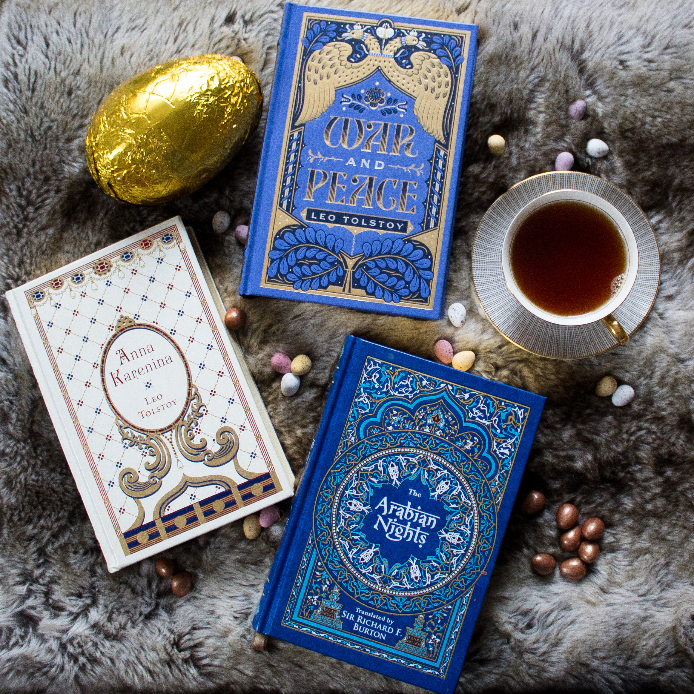 Barnes & Noble leatherbound War and Peace Anna Karenina and The Arabian Nights 